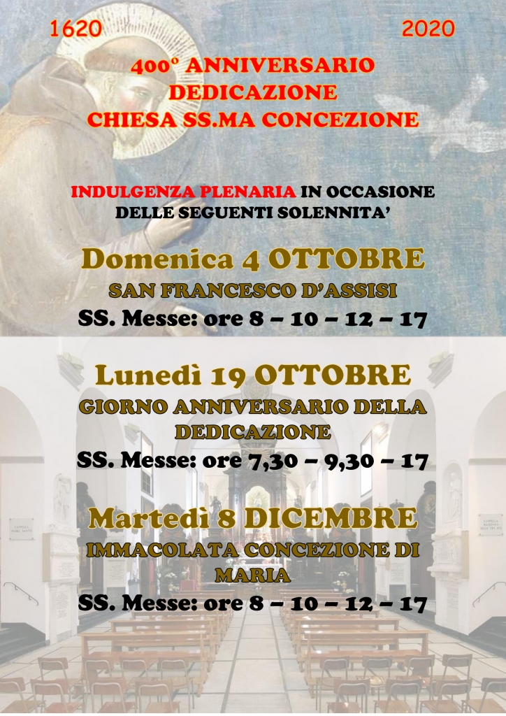 1620-2020 - La nostra Chiesa festeggia 400 anni!